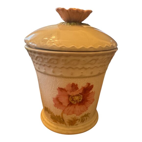 Vintage Michel & Company Floral Ceramic Canister Designed By Christa Schmidt - Picture 6 of 9